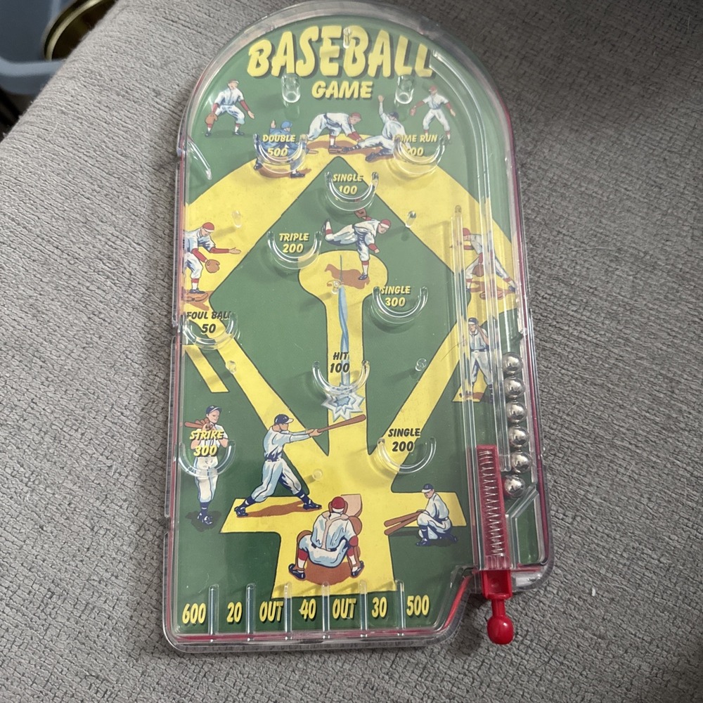 SCHYLLING HOME RUN! BASEBALL CLASSIC PINBALL GAME HANDHELD 2006 10" EUC